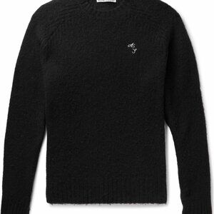 Acne Studios Logo-embroidered Black Wool Jumper